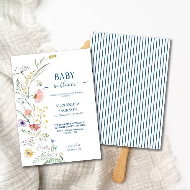 Spring Wildflower Baby in Bloom  Invitation (Creator Uploaded)