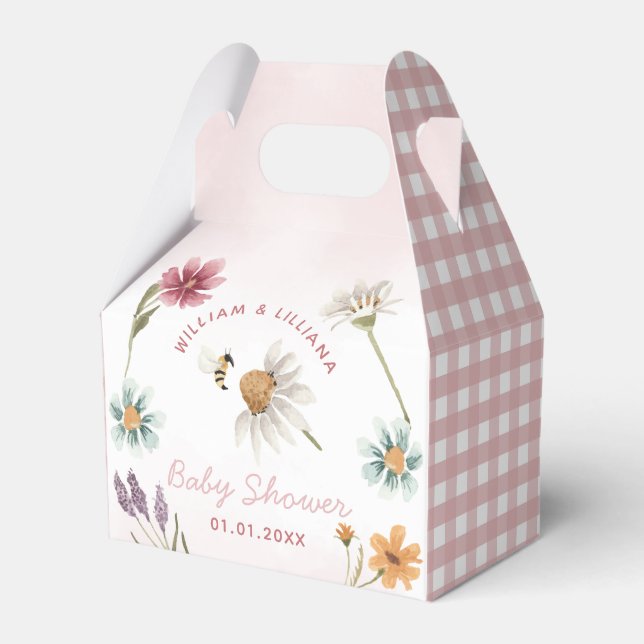 Spring Wildflower Baby Shower Favour Box (Front Side)