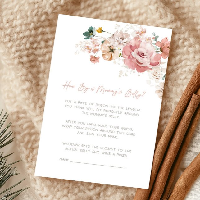 Spring Wildflower Baby Shower How Big Is Game (Wildflower Baby Shower Game)