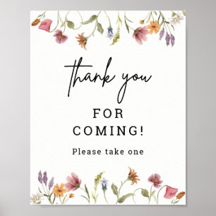 Spring Wildflower Baby Shower Thank You Favors Ped Poster