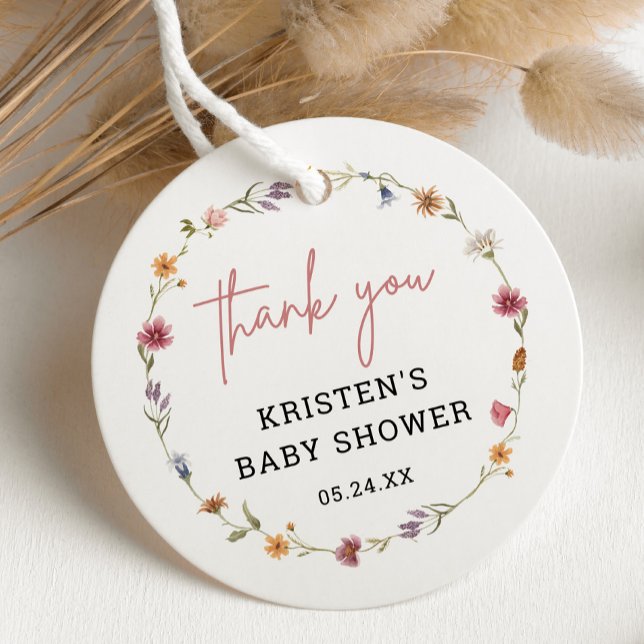 Spring Wildflower Baby Shower Thank You Favour Tag (Creator Uploaded)