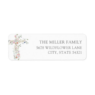 Spring Wildflower Baptism Return Address Labels
