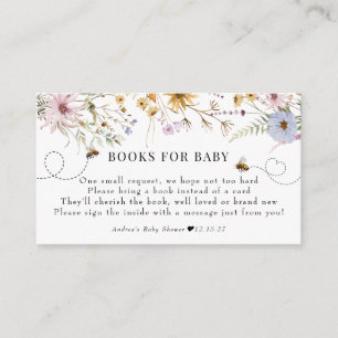 Spring Wildflower   Bee Baby Shower   Book Request Enclosure Card