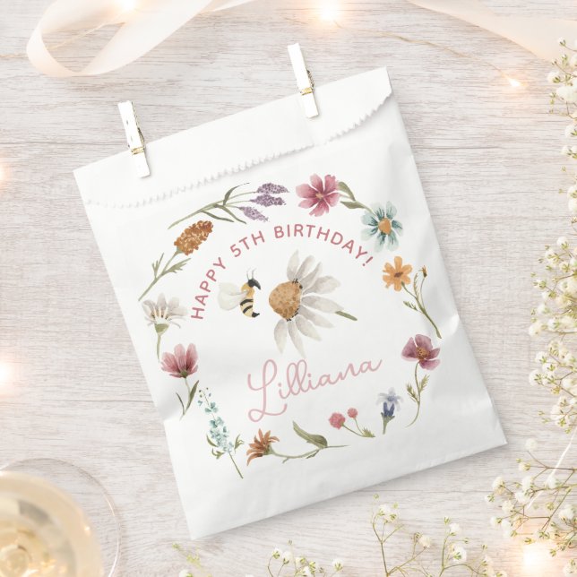 Spring Wildflower Birthday Party Favour Bags (Clipped)