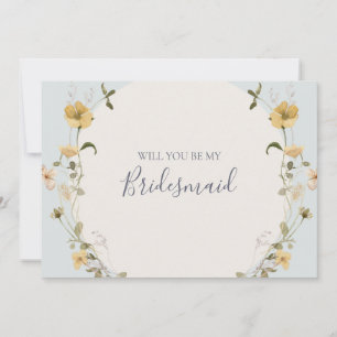 Spring Wildflower   Blue Bridesmaid Proposal Card