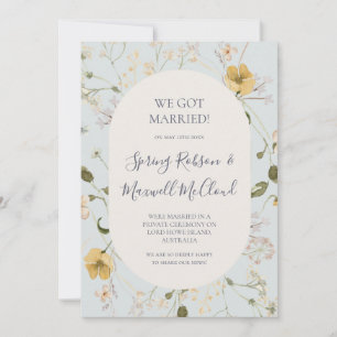 Spring Wildflower Blue Elopement Announcement