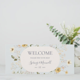 Spring Wildflower   Blue Hanging Seating Chart