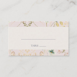Spring Wildflower   Blush Flat Wedding Place Card