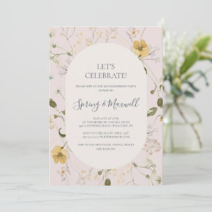 Spring Wildflower   Blush Let's Celebrate Invitati Invitation