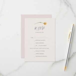 Spring Wildflower Blush Menu Choice RSVP Card