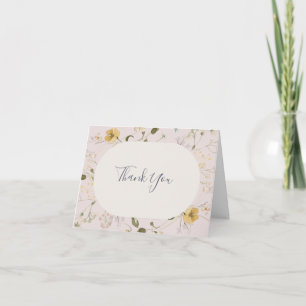 Spring Wildflower   Blush Thank You Card