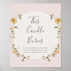 Spring Wildflower Blush this Candle burns Wedding Poster
