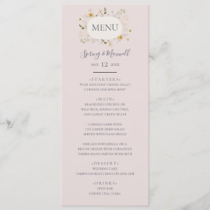 Spring Wildflower   Blush Wedding Dinner Menu