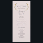 Spring Wildflower | Blush Wedding Program Programme<br><div class="desc">This spring wildflower | blush wedding program is perfect for your rustic vintage boho wedding. The design features colourful, elegant minimalist pastel watercolor wild flowers. It reminds the viewer of a classic simple bohemian summer garden meadow. A highlight of the design is how the floral and the greenery are kept...</div>