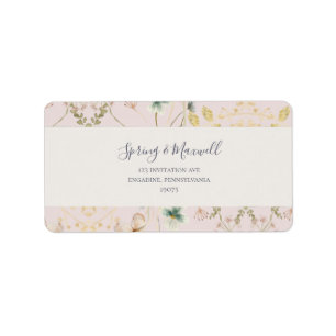 Spring Wildflower   Blush Wedding RSVP Address Label