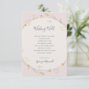 Spring Wildflower Blush Wedding Wishing Well Enclosure Card