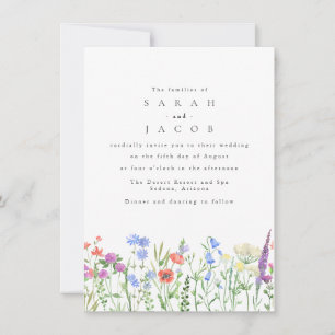 Spring Wildflower Boho Garden QR Code Wedding Invitation