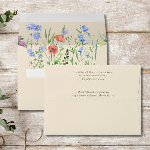 Spring Wildflower Boho Garden Wedding Invitation Envelope