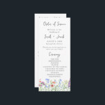 Spring Wildflower Boho Garden Wedding Program Programme<br><div class="desc">This Spring Wildflower Boho Garden Wedding Program is perfect for a garden or outdoor wedding. Includes the name of the bride and groom,  the wedding date and location,  thank you message,  order of service and a list of the wedding party on the back.</div>