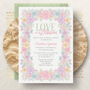 Spring Wildflower Bridal Shower Love In Bloom  Invitation