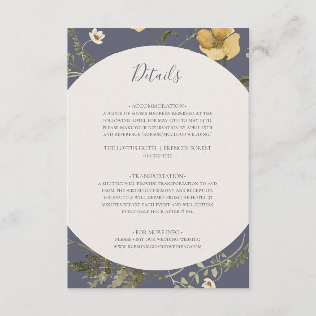 Spring Wildflower | Dusty Purple Details Enclosure Card (Front)