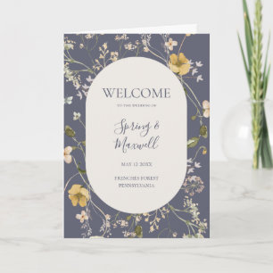 Spring Wildflower   Dusty Purple Folded Wedding Programme