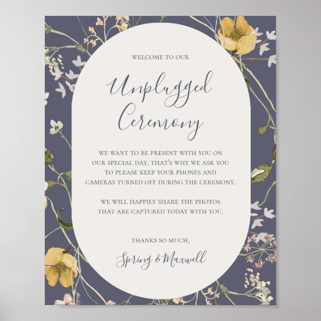 Spring Wildflower Dusty Purple Unplugged Ceremony Poster (Front)