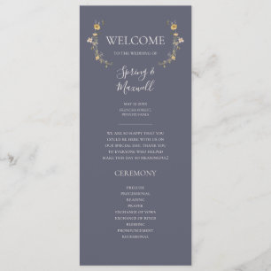Spring Wildflower   Dusty Purple Wedding Programme