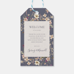 Spring Wildflower   Dusty Purple Wedding Welcome Gift Tags
