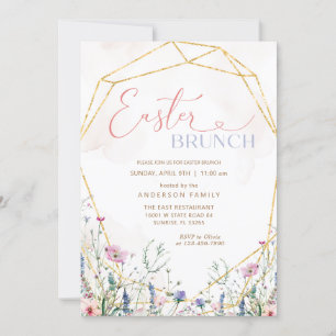 Spring Wildflower Easter Brunch Invitation