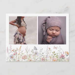 Spring Wildflower Field Baby Shower Thank You Postcard