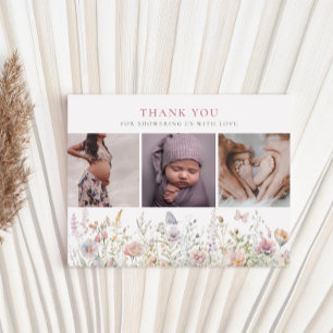 Spring Wildflower Field Baby Shower Thank You Postcard