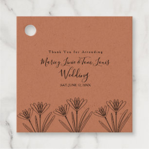 Spring Wildflower Floral Hand Drawn Paper Kraft F Favour Tags