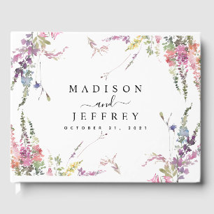 Spring Wildflower Floral Wedding Guest Book