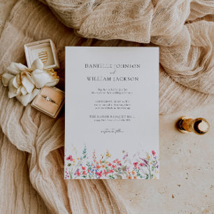 Spring Wildflower Floral Wedding Invitation