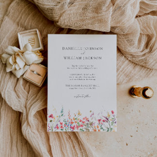 Spring Wildflower Floral Wedding Invitation