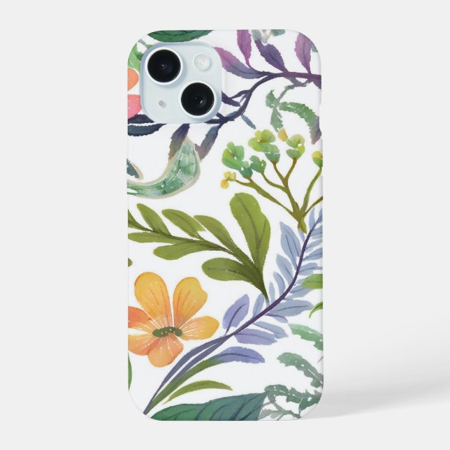 Spring Wildflower Florals | Flower Fields  iPhone 15 Case (Back)
