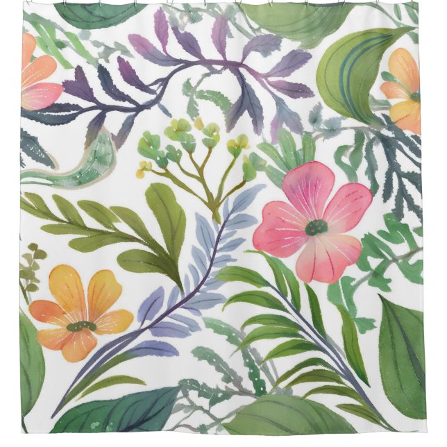 Spring Wildflower Florals | Flower Fields  Shower Curtain (Front)