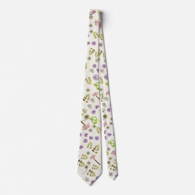 Spring Wildflower Flowers Tie (Front)