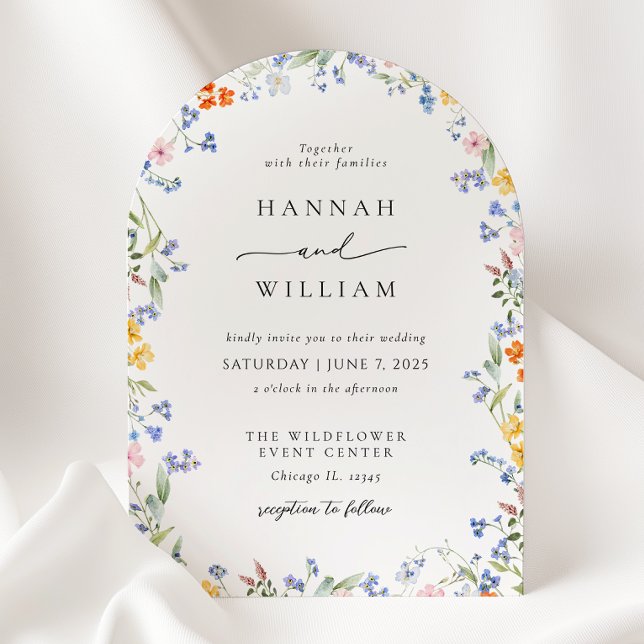 Spring Wildflower Frame Wedding Invitation (Creator Uploaded)
