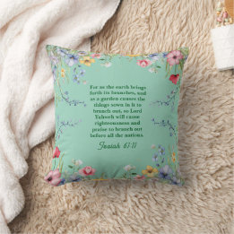 Spring Wildflower Garden Bible Verse Double Sided Cushion