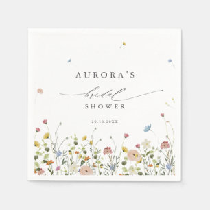 Spring Wildflower Garden Floral  Bridal shower    Napkin