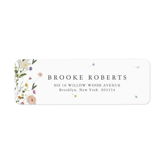 Spring Wildflower Garden Floral Minimalist Address (Front)