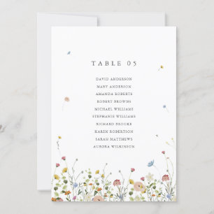 Spring Wildflower Garden Floral Seating Chart card