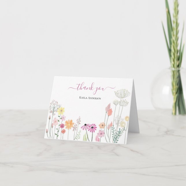 Spring Wildflower Garden | Personalised Thank You Card (Front)