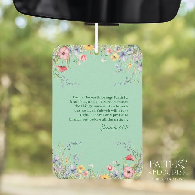Spring Wildflower Garland Bible Scripture Car Air Freshener (Creator Uploaded)