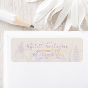 Spring Wildflower Lavender Floral Return Address