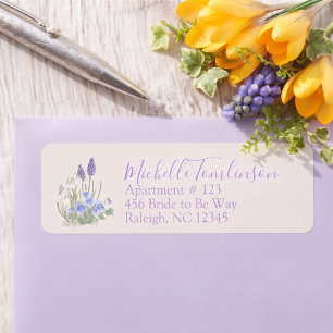 Spring Wildflower Lavender Floral Return Address