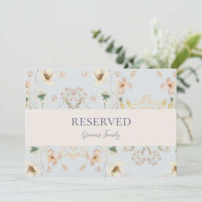 Spring Wildflower | Light Blue Reserved Sign (Standing Front)