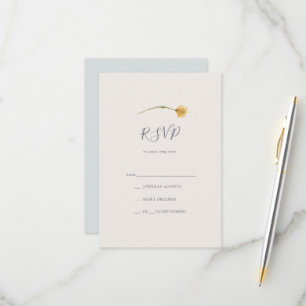 Spring Wildflower Light Blue RSVP Card